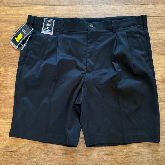 NWT Roundtree & Yorke Travel Smart black golf shorts size 40 b6 - Picture 1 of 5